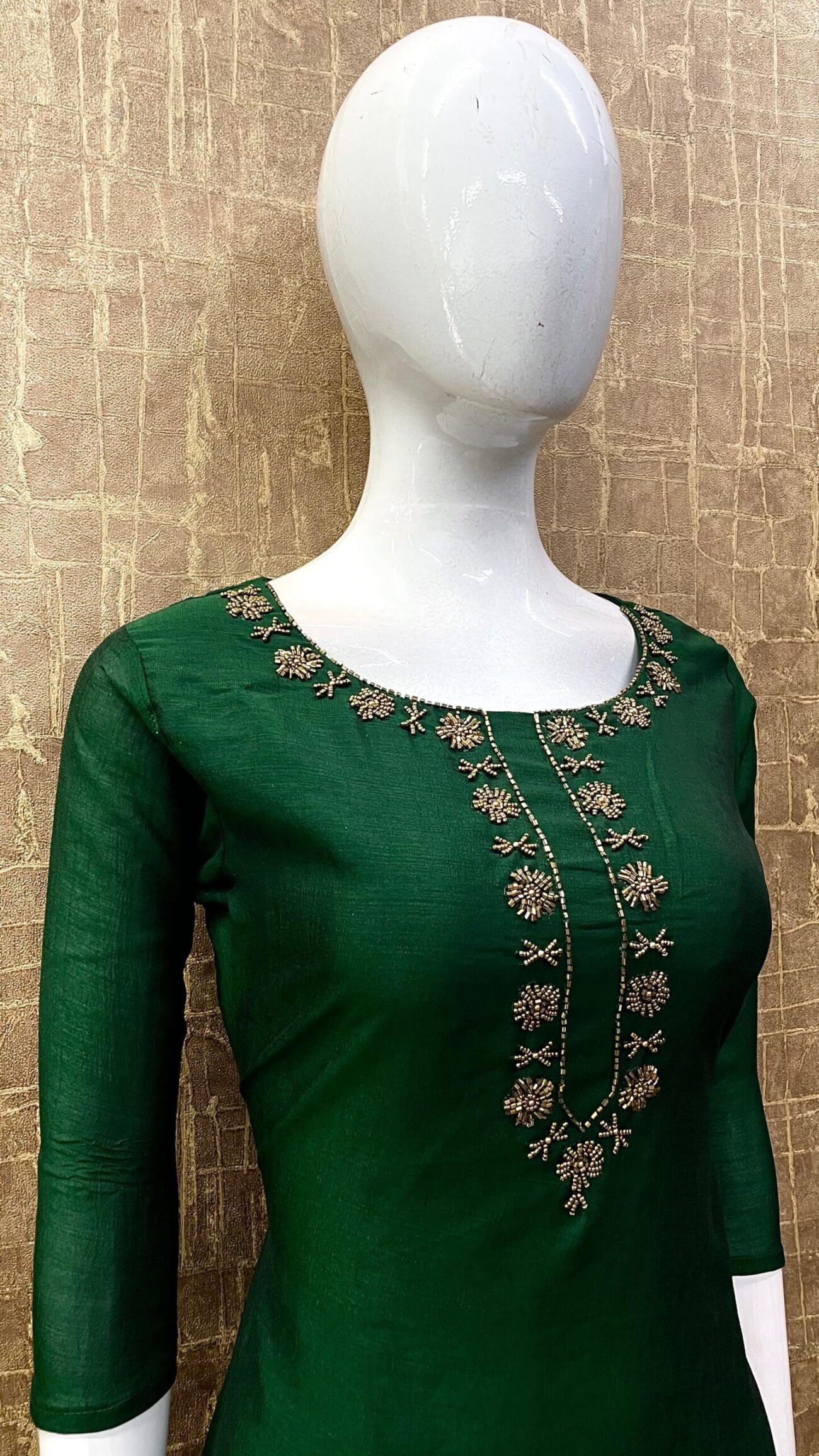 Vichitra Silk / A-Line / Handwork Kurti SKU: TH0022 - Image 2