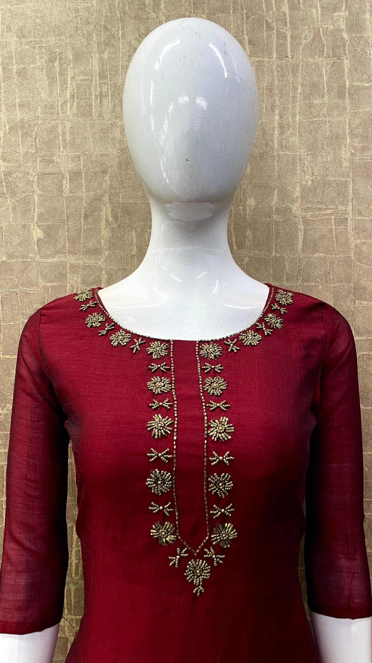 Vichitra Silk / A-Line / Handwork Kurti SKU: TH0022 - Image 9