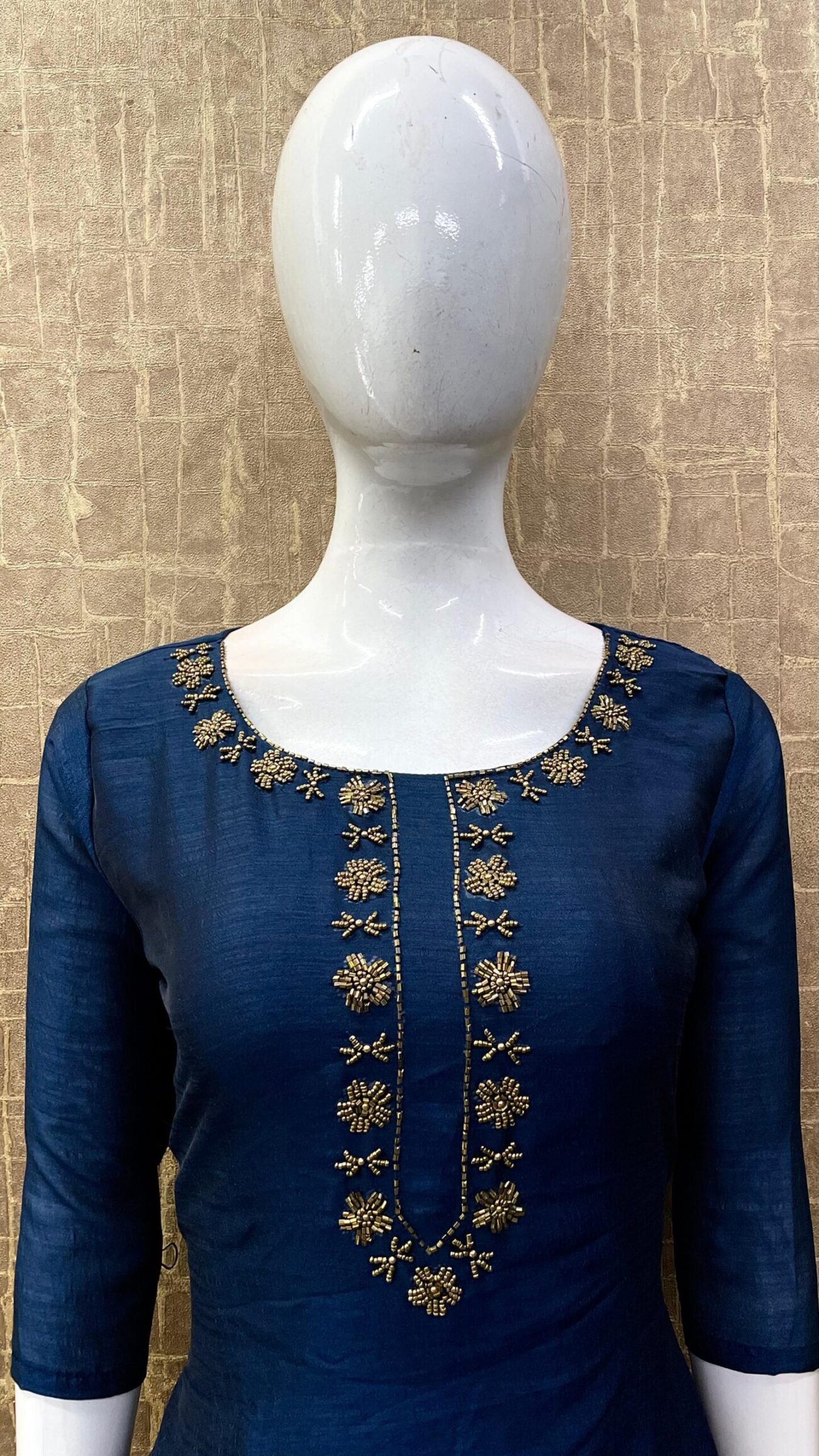 Vichitra Silk / A-Line / Handwork Kurti SKU: TH0022 - Image 18