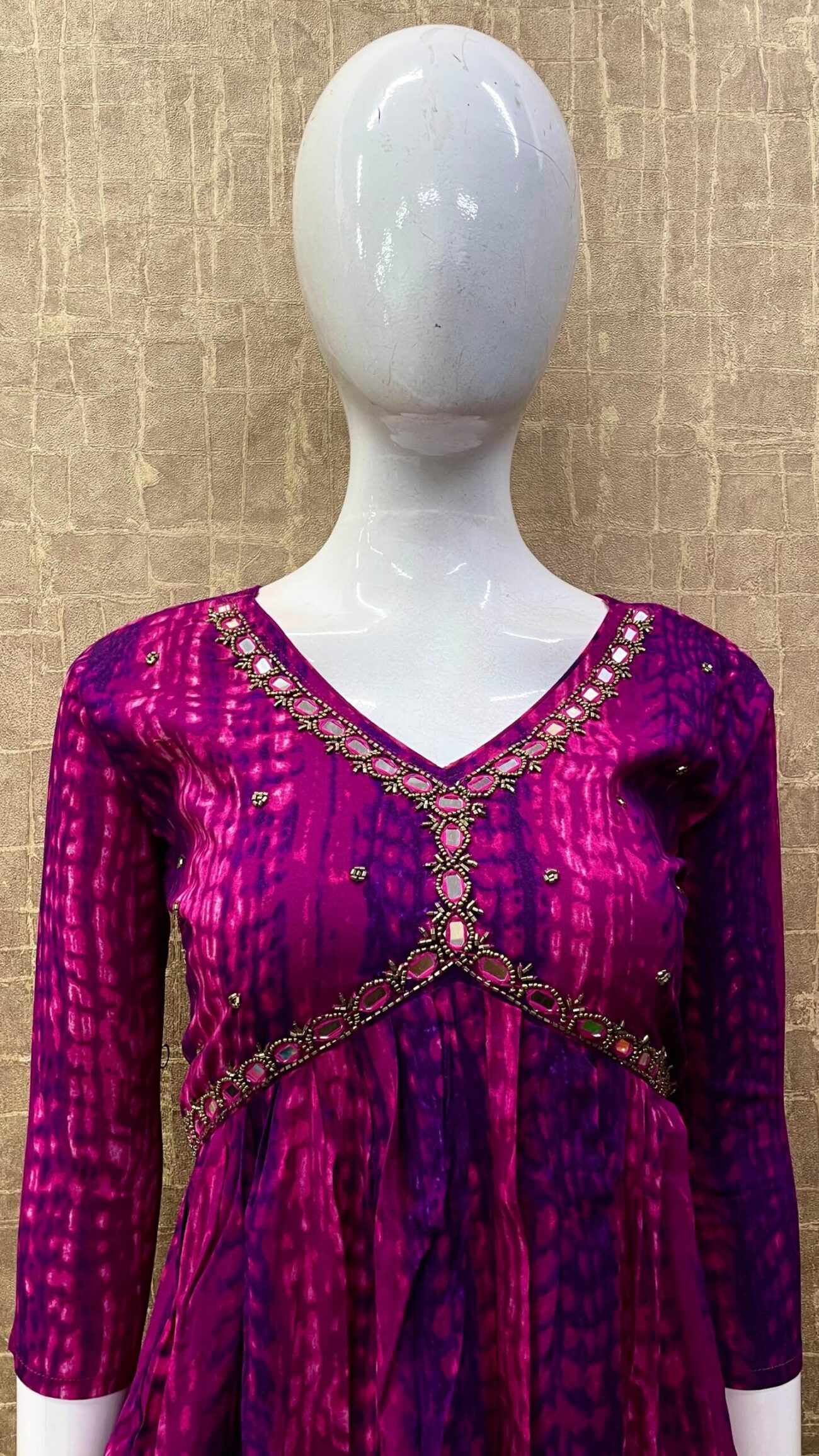 Shibori Printed / Alia-Cut / Mirrorwork SKU: TH0024 - Image 11