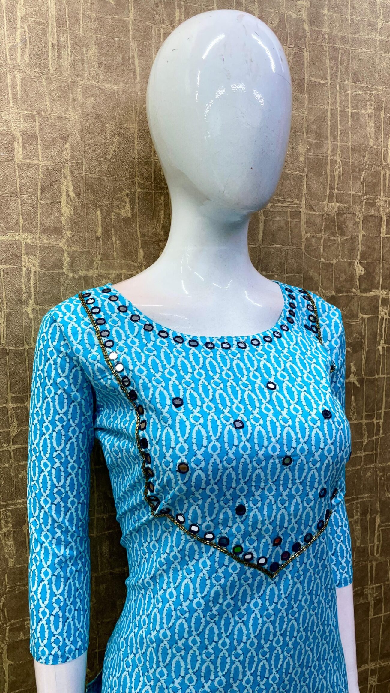 Cotton Kurti / Mirrorwork SKU: TH0039 - Image 2