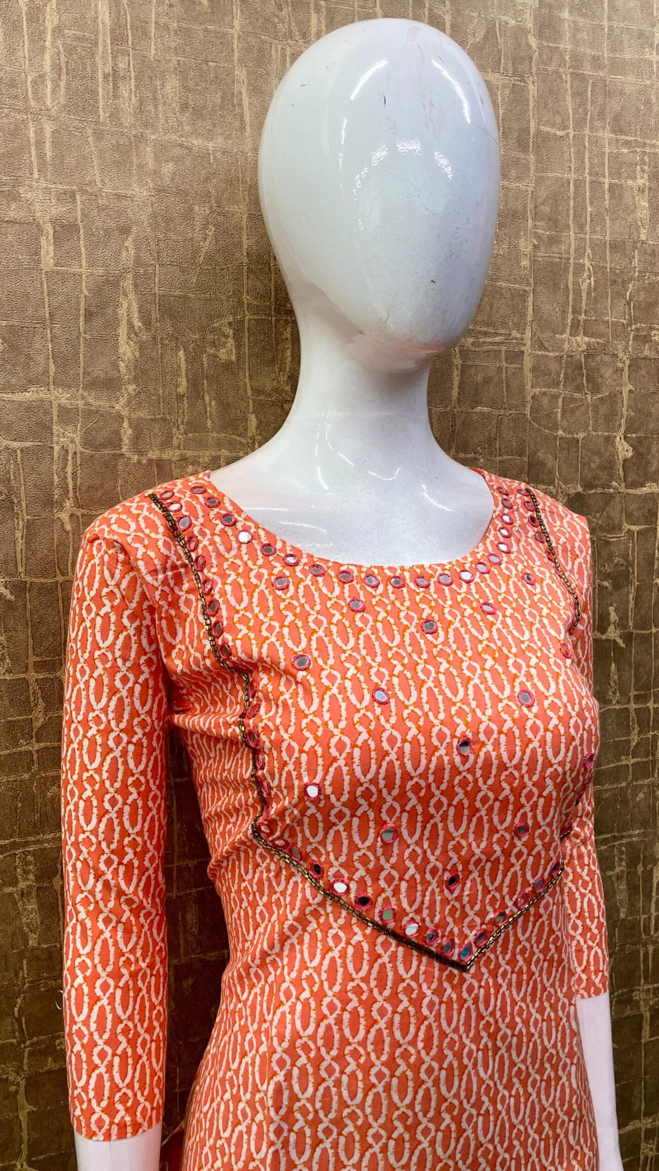 Cotton Kurti / Mirrorwork SKU: TH0039 - Image 5