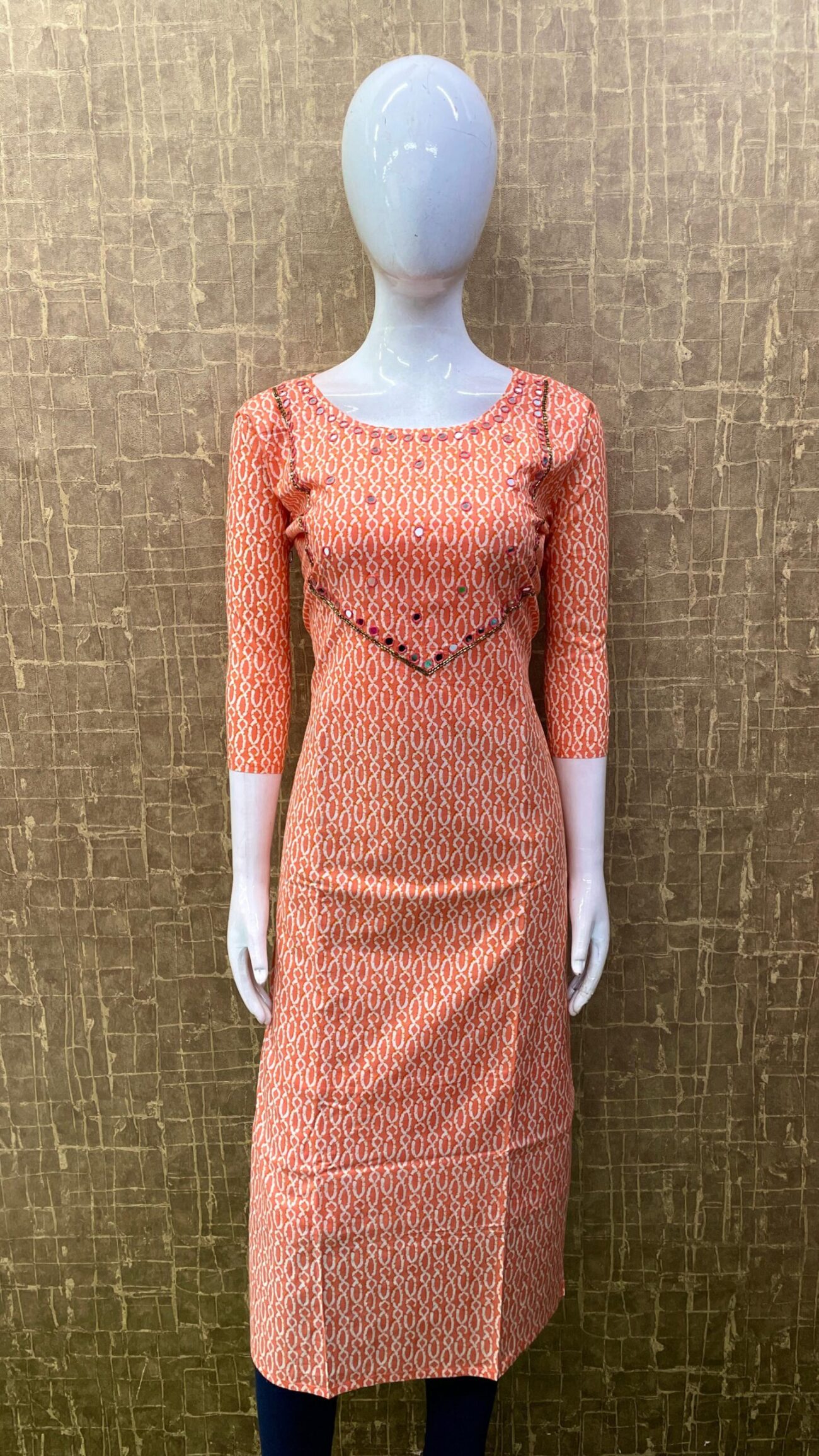 Cotton Kurti / Mirrorwork SKU: TH0039 - Image 4