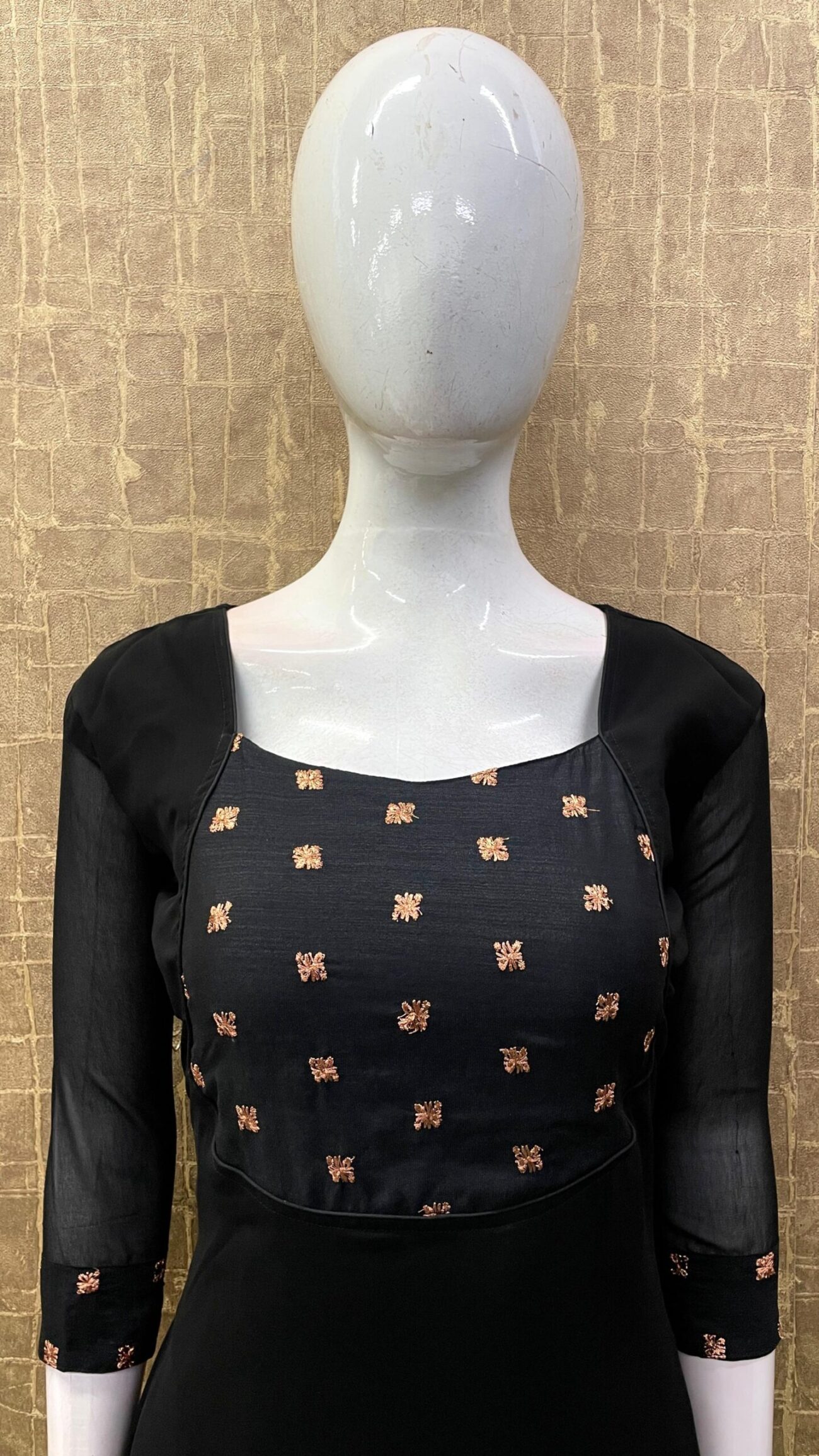 Vichitra Patchwork / Georgette Kurti SKU: TH0040 - Image 3