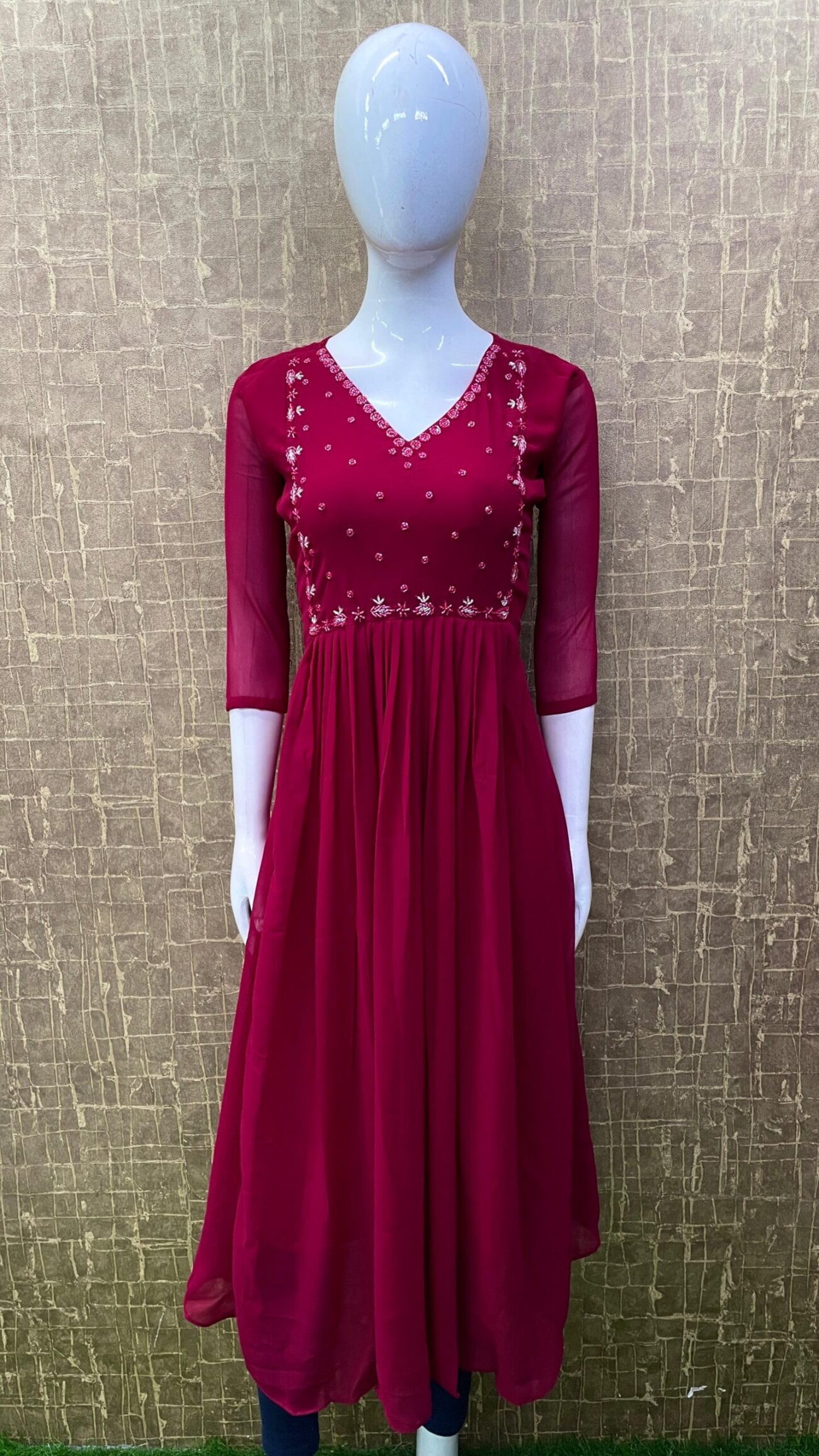Pleated / Georgette Dress SKU: TH0053