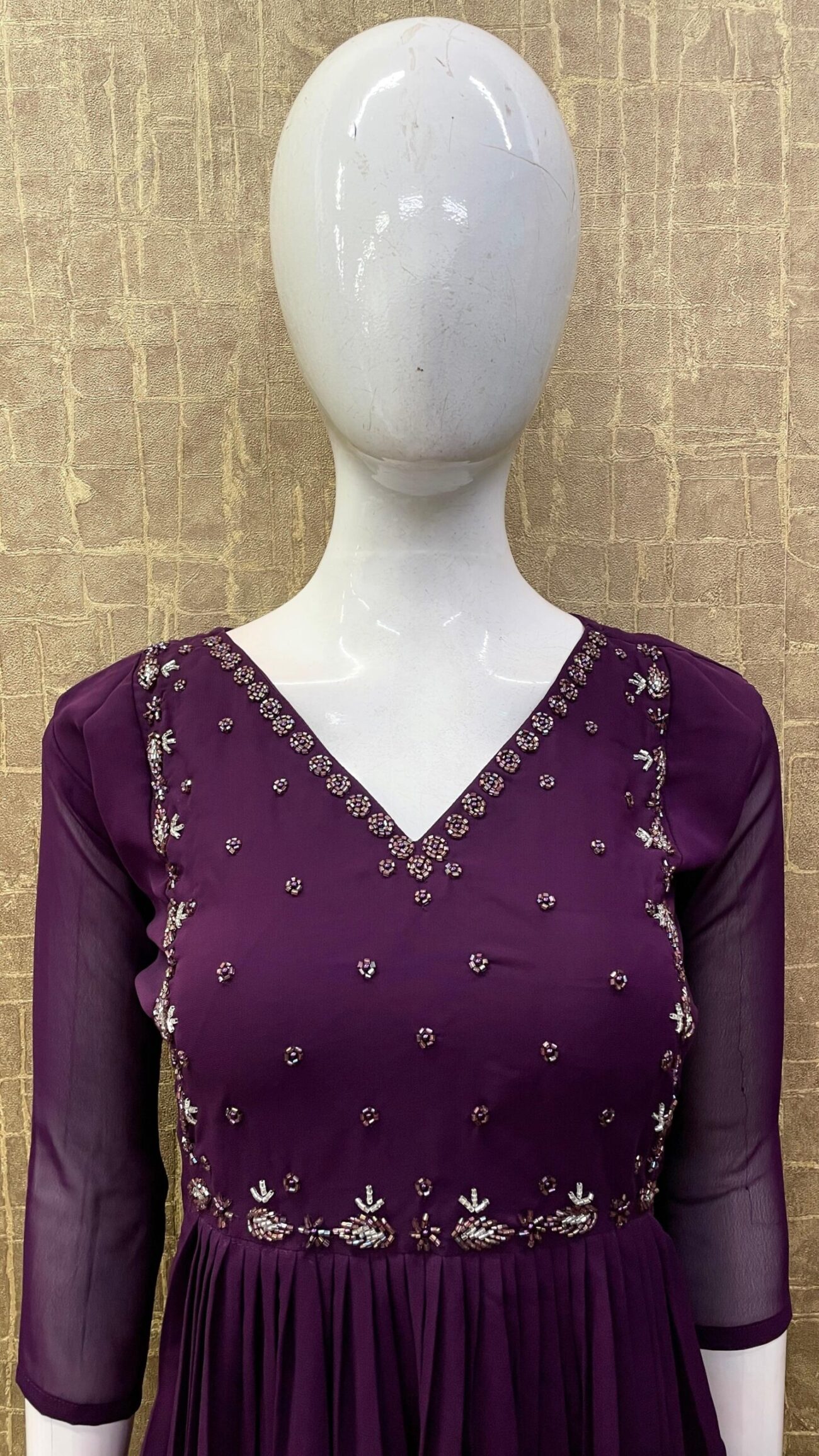 Pleated / Georgette Dress SKU: TH0053 - Image 11