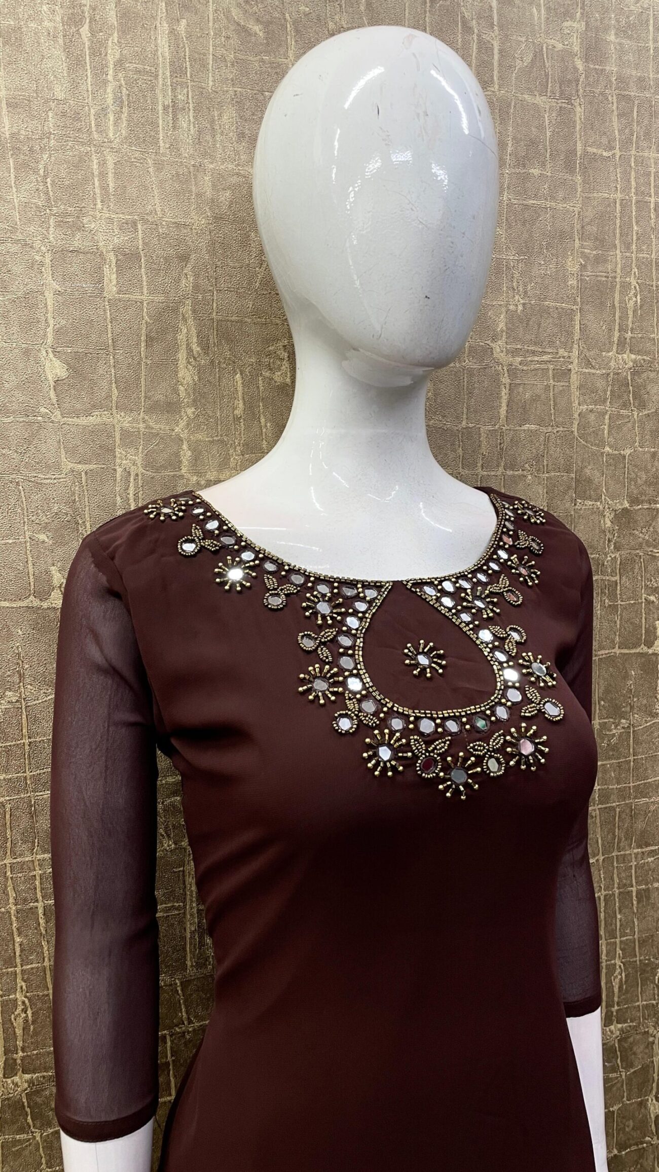 Heavy Mirror Work / Slitted Kurti SKU: TH0061 - Image 2
