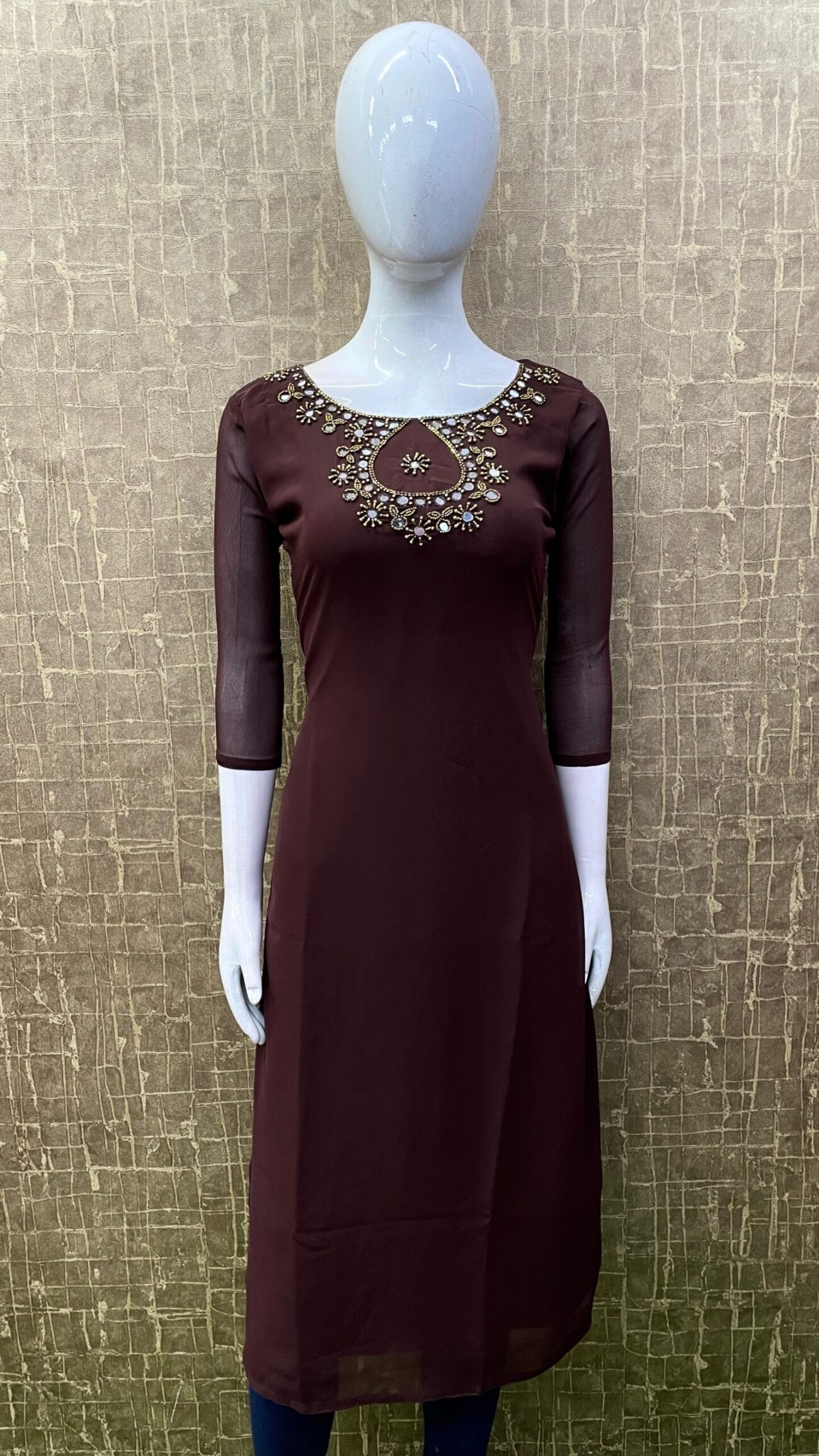 Heavy Mirror Work / Slitted Kurti SKU: TH0061