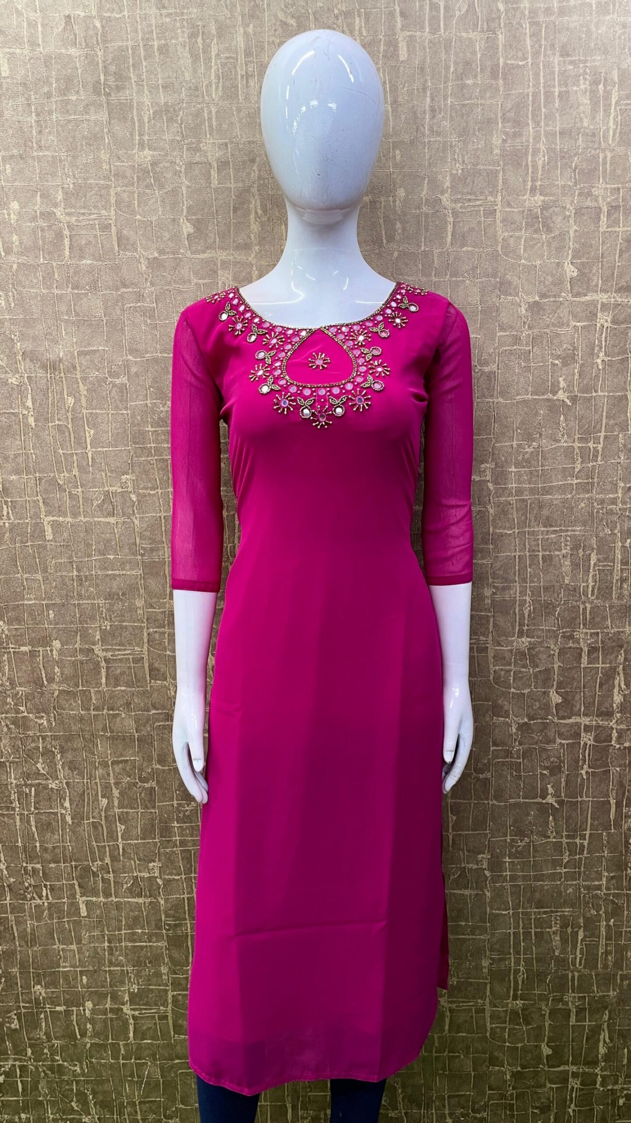 Heavy Mirror Work / Slitted Kurti SKU: TH0061 - Image 4