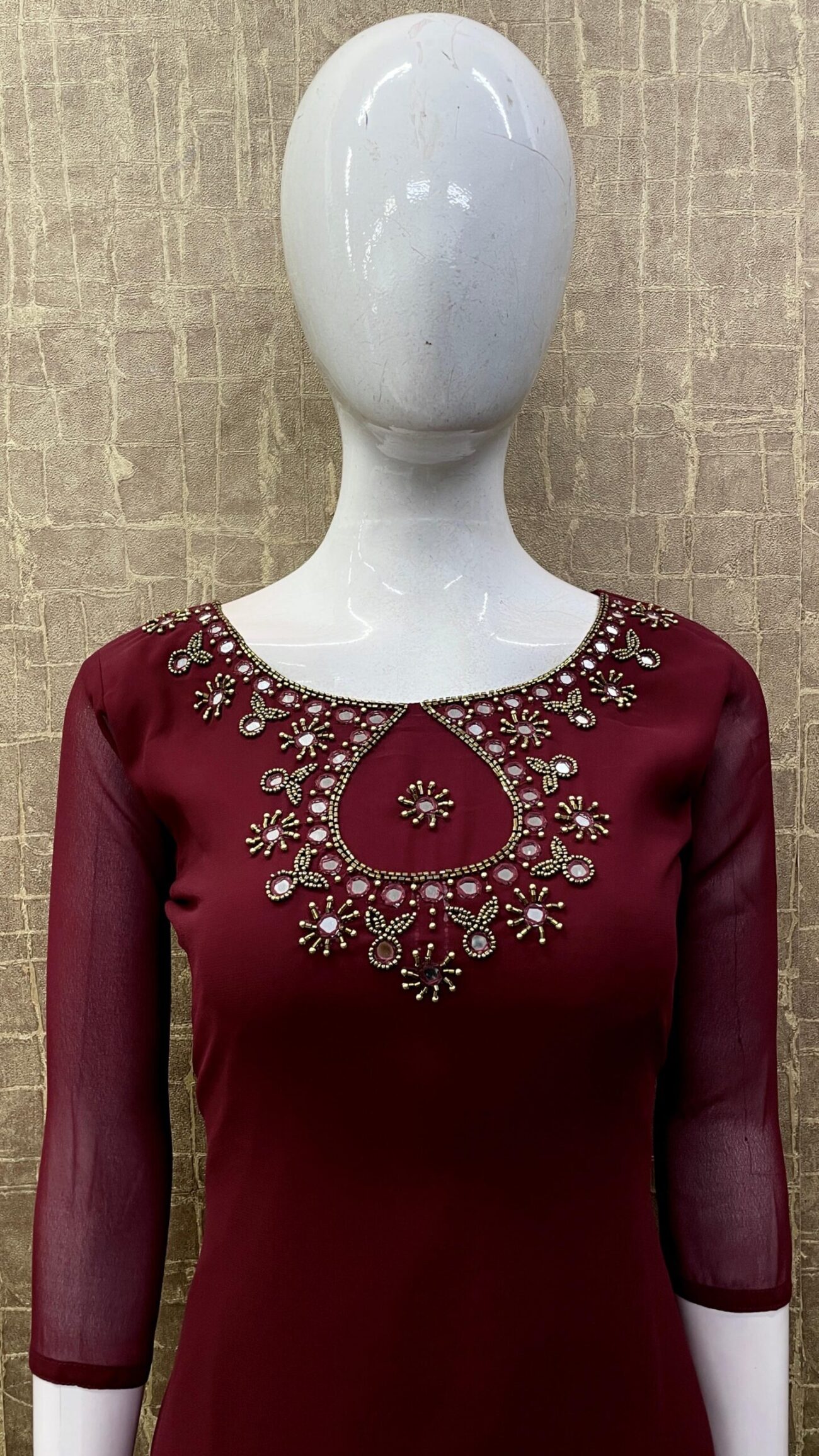Heavy Mirror Work / Slitted Kurti SKU: TH0061 - Image 9