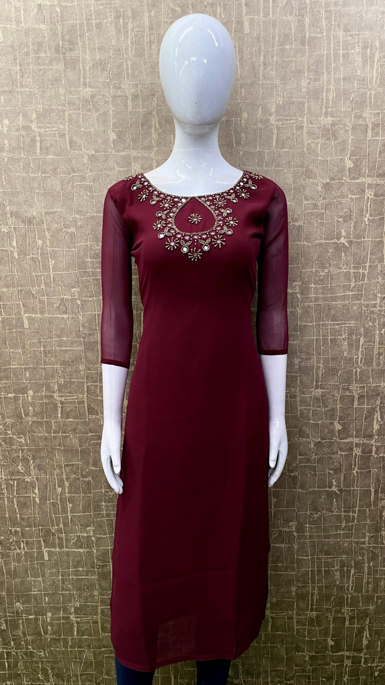 Heavy Mirror Work / Slitted Kurti SKU: TH0061 - Image 7
