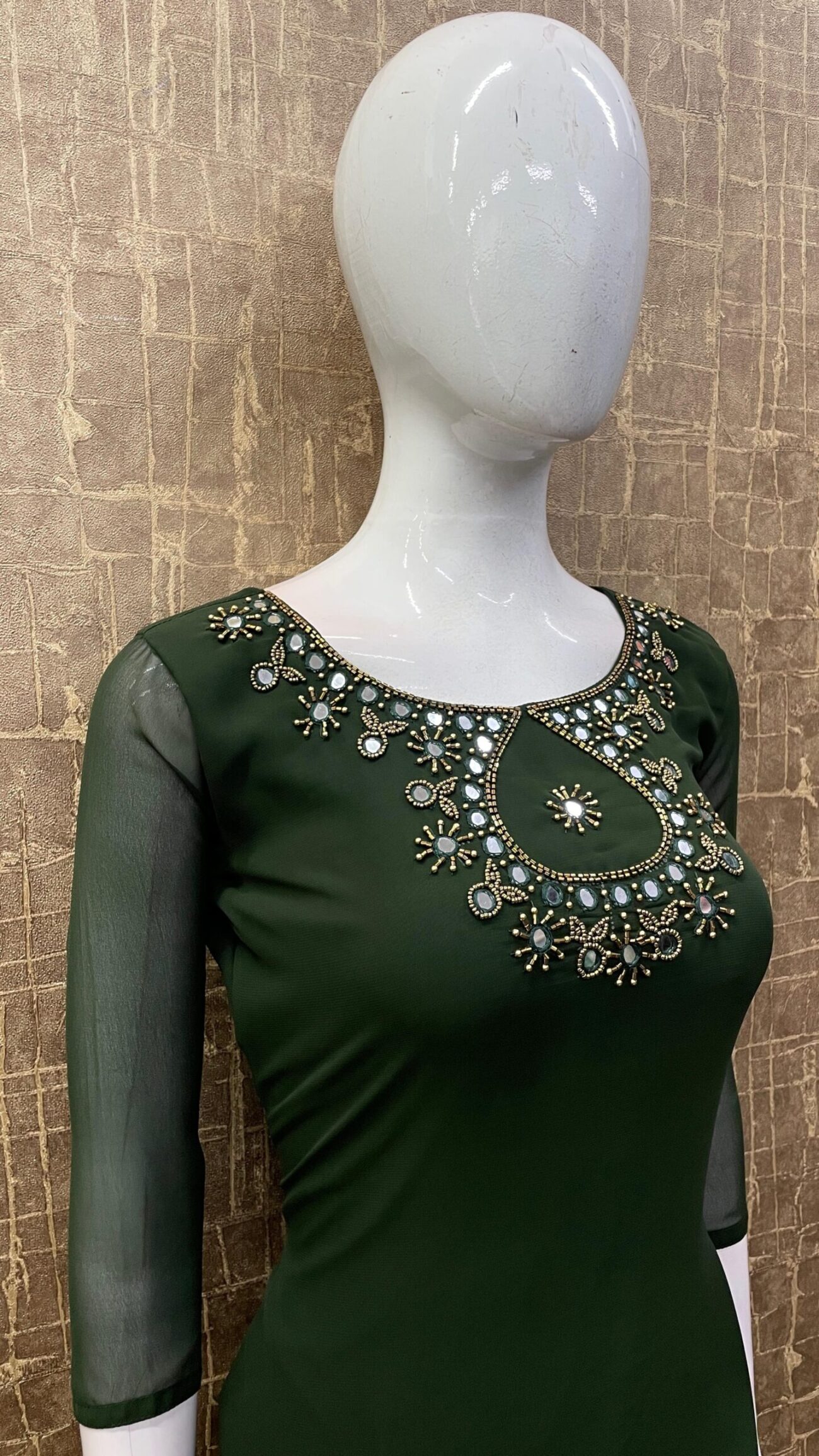 Heavy Mirror Work / Slitted Kurti SKU: TH0061 - Image 11