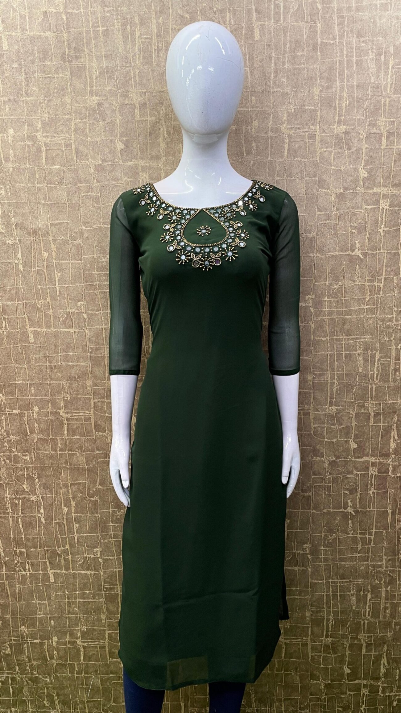 Heavy Mirror Work / Slitted Kurti SKU: TH0061 - Image 10