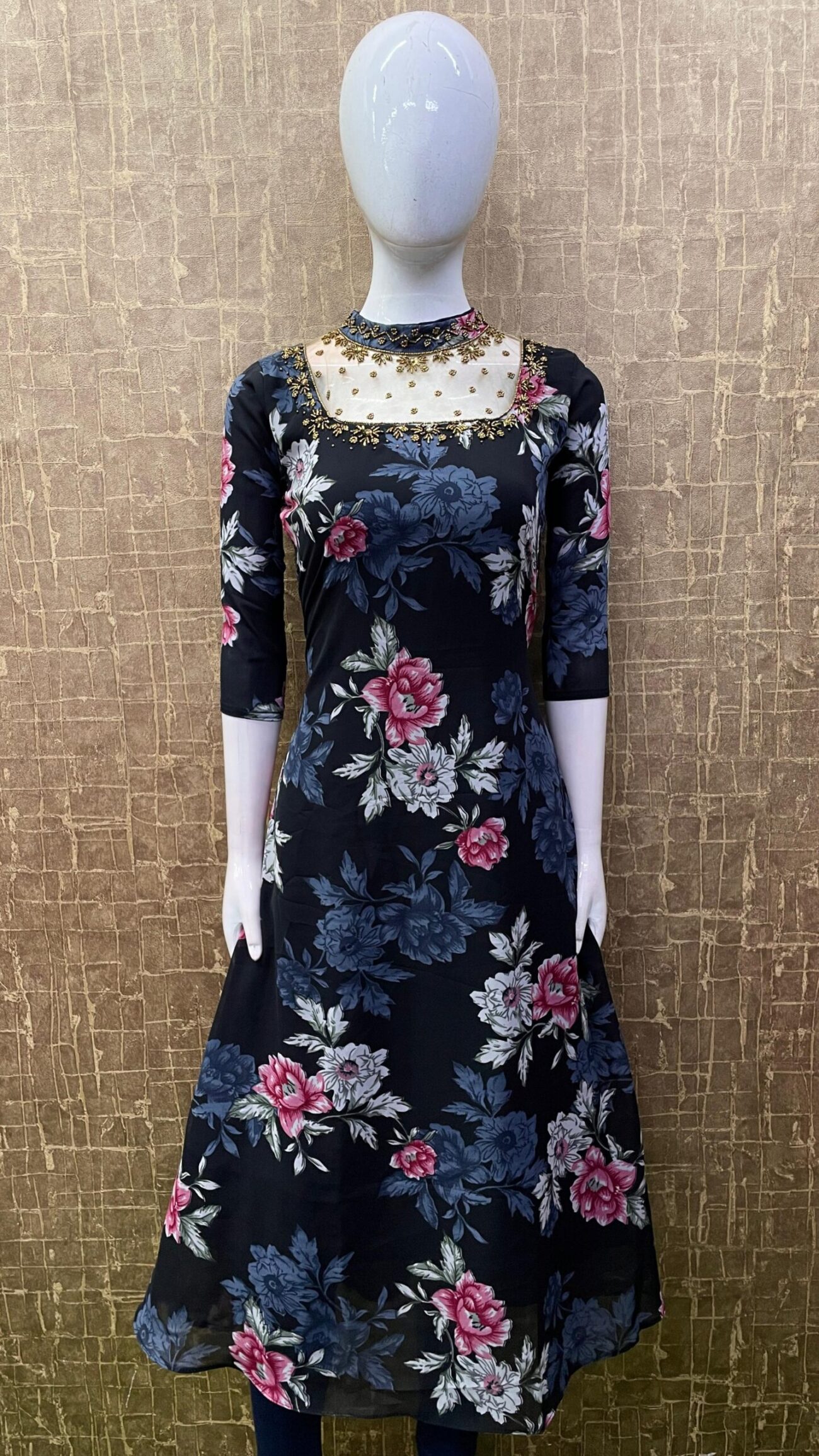 Printed / Jewelneck A-Line SKU: TH0063
