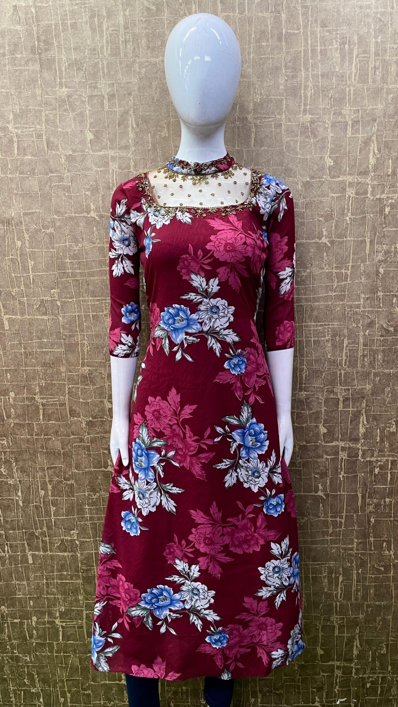 Printed / Jewelneck A-Line SKU: TH0063 - Image 7