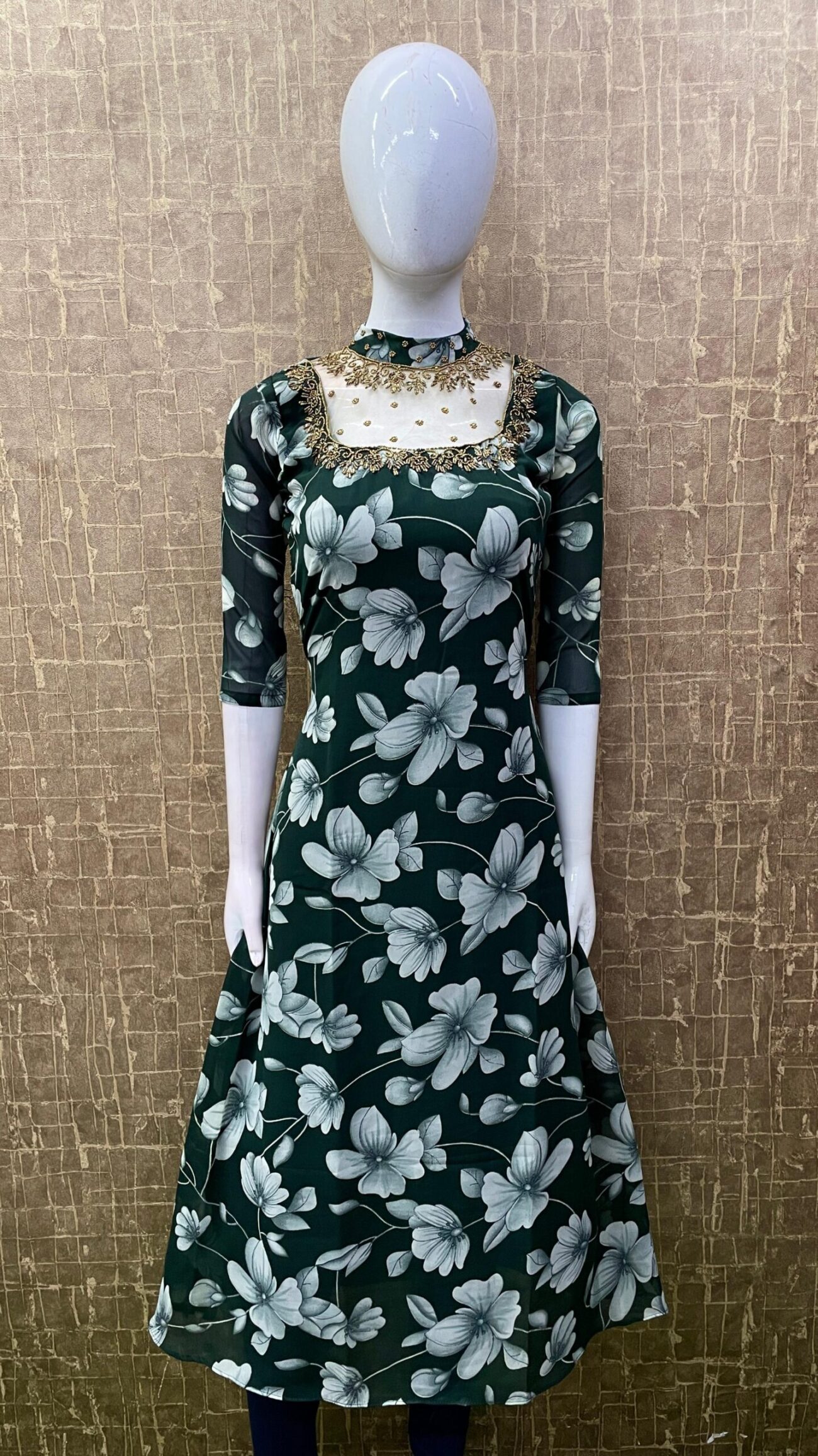 Printed Georgette / Jewelneck SKU: TH0008 - Image 2