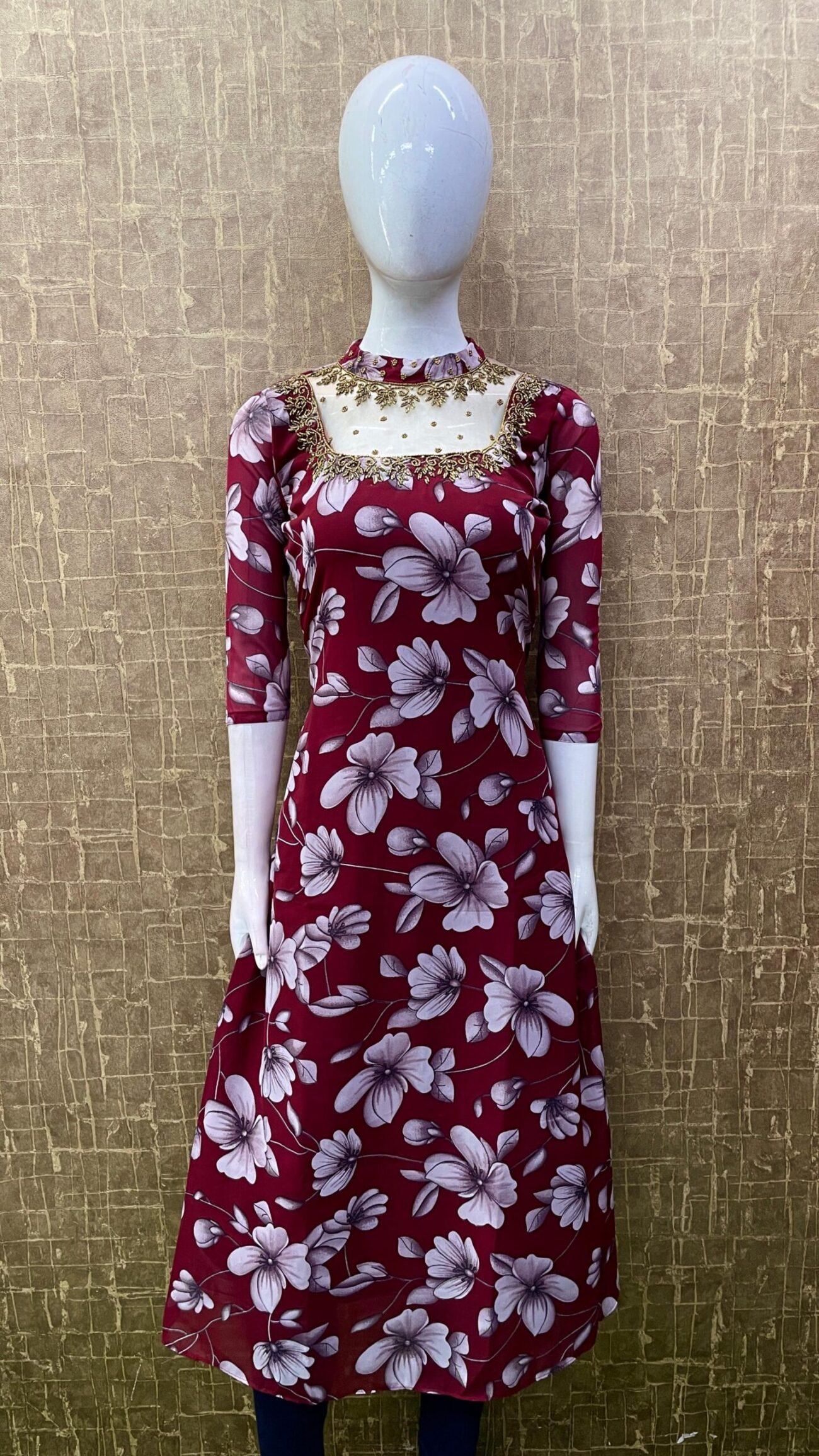 Printed Georgette / Jewelneck SKU: TH0008 - Image 5