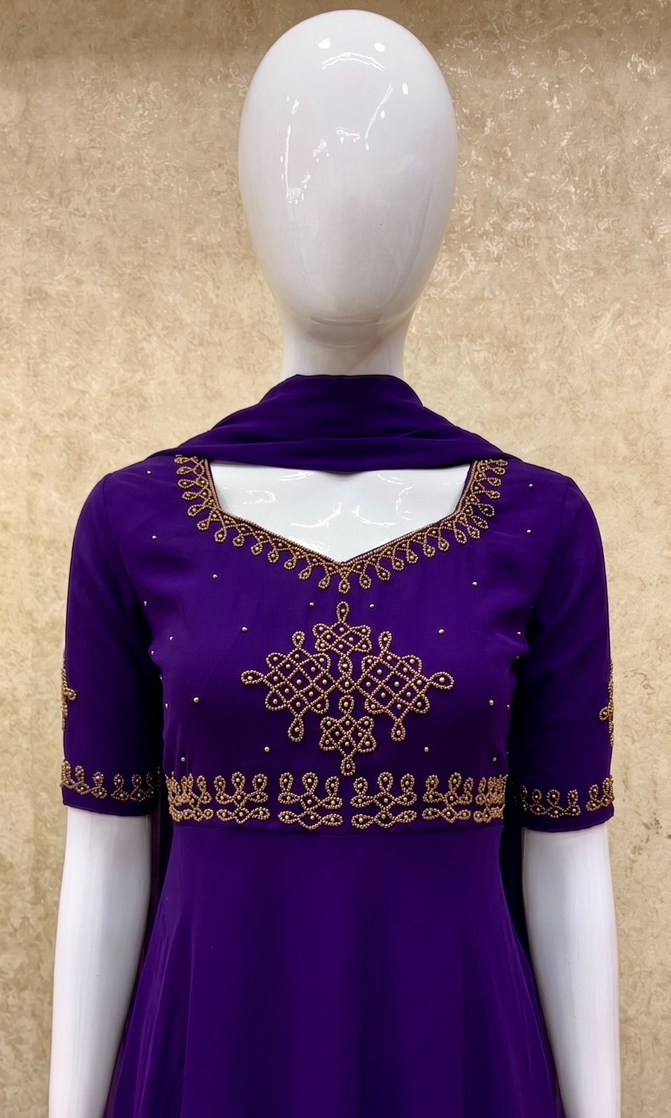 #TH213 / Alankaara / Long Gown Dupatta / Handwork02 / Purple