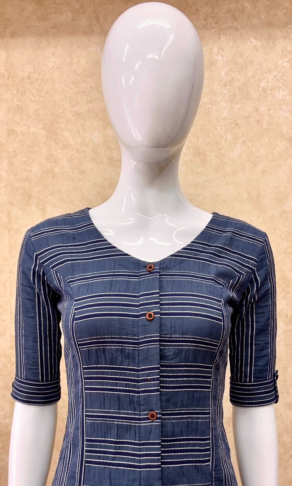 #TH167 / Threadwork Cotton / Dress / Casuals / Denim Blue