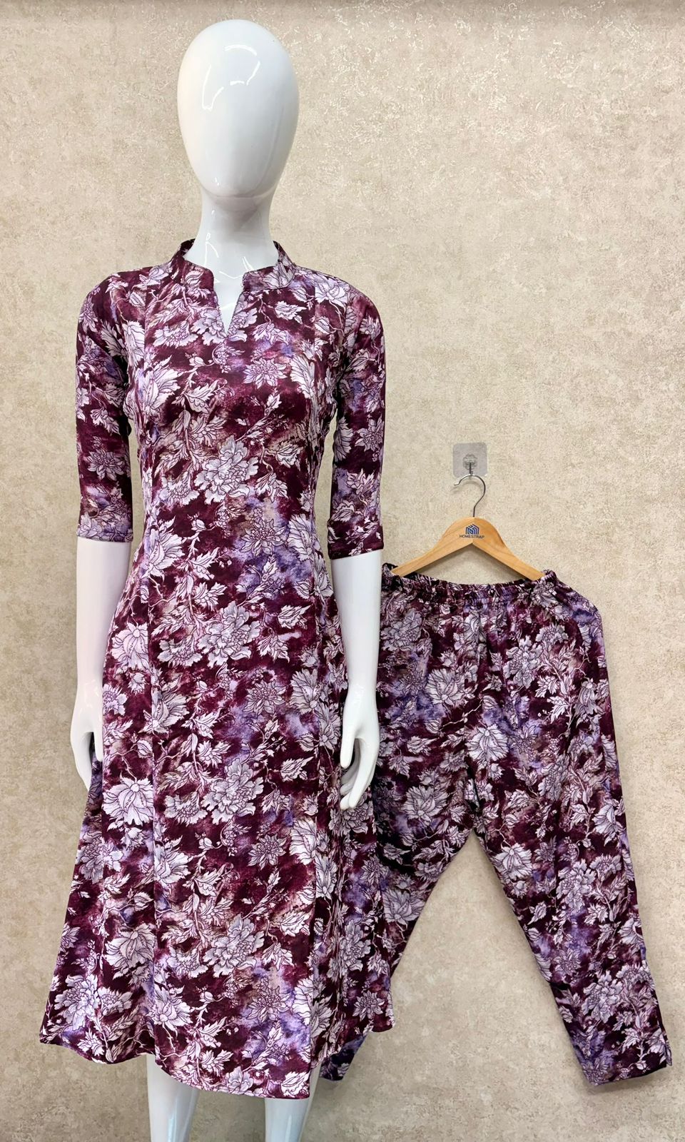 #TH166 / Cord Set / Printed01 / BSY/ Wine