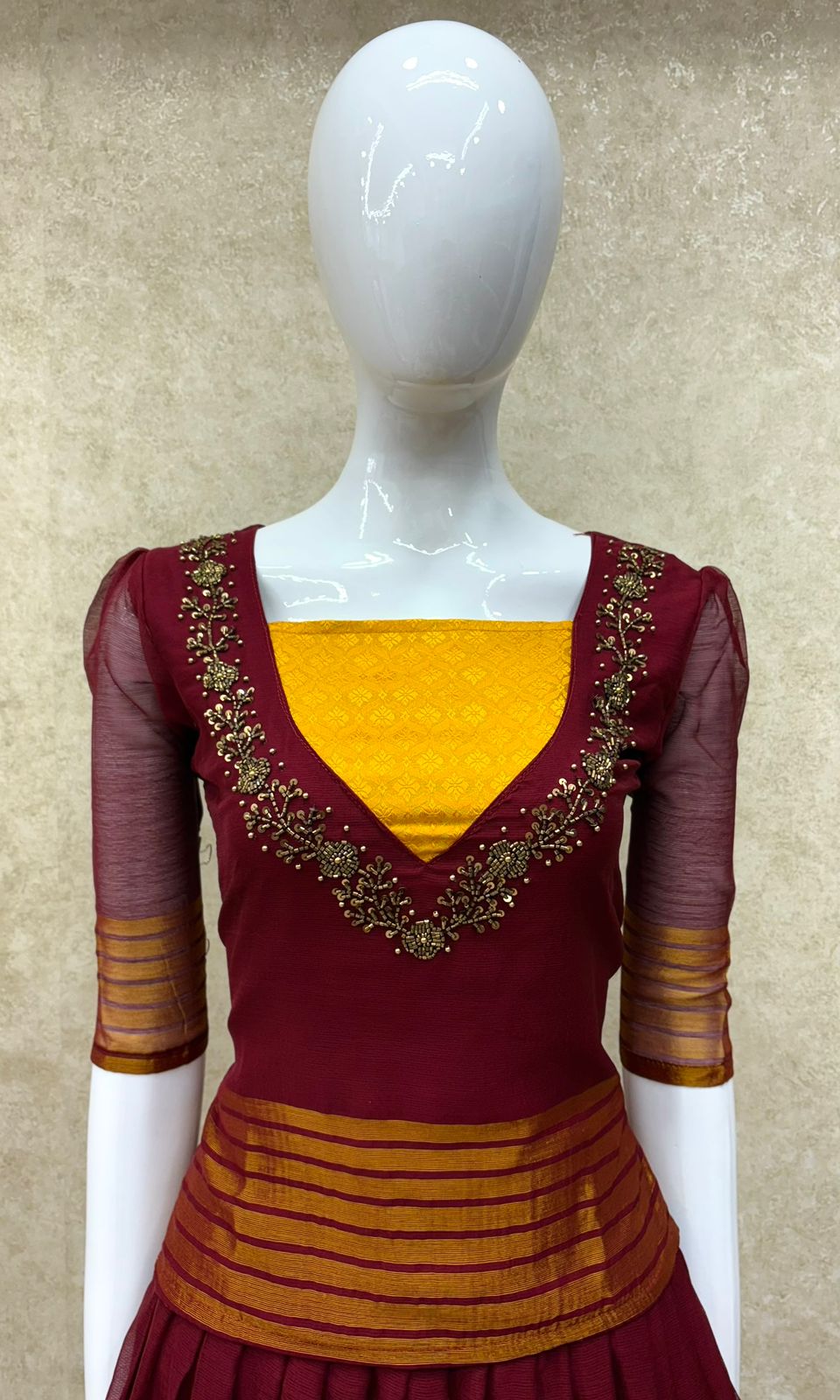 #TH173 / Pattu Pavadai-Blouse / Maroon