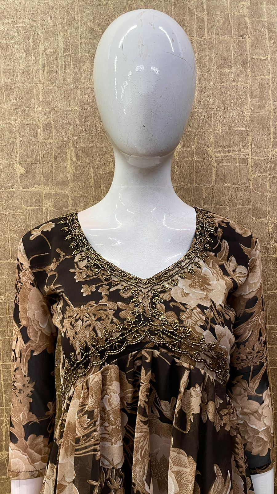#TH97 / Printed Alia cut / Heavy handwork / Brown