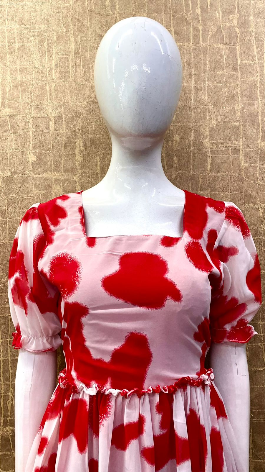 #TH70 / Printed Georgette Dress / Red