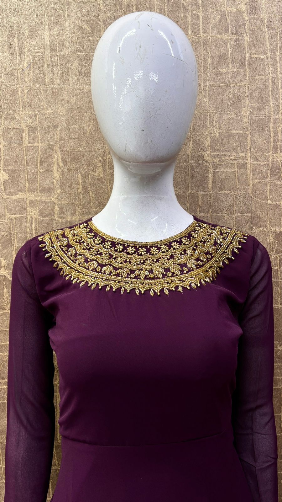 #TH68 / Georgette Semi Flared kurti / Purple