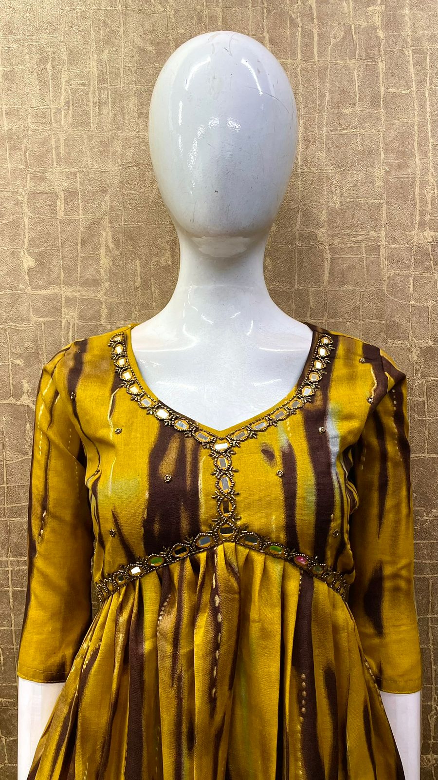 #TH80/D-Capsule/Shibori printed/ Alia Cut / Yellow — Full Size Set